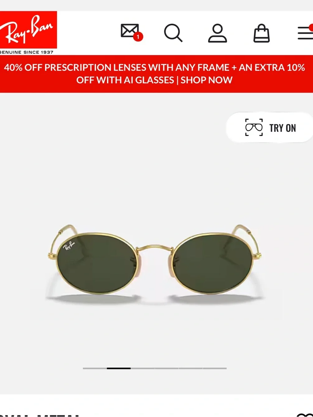 Ray-Ban Oval Metal Sunglasses